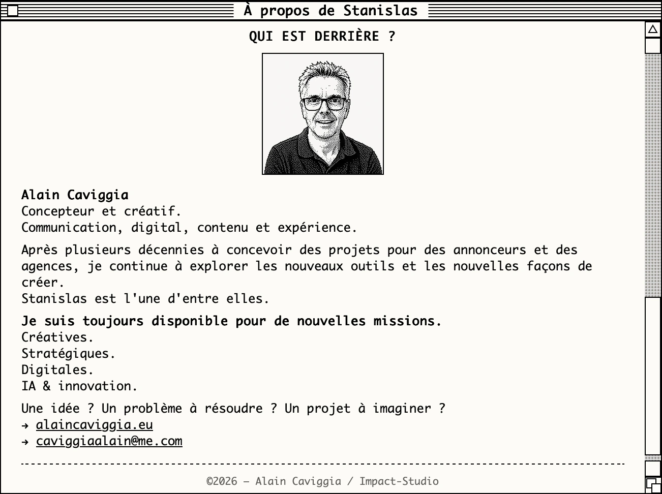 À propos de Stanislas — écran fourni